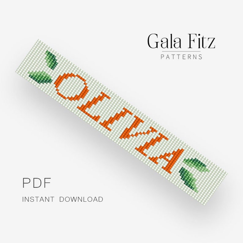 Bead loom pattern Olivia personalized name bracelet pattern Custom beaded cuff pattern Mothers day gift BL0128