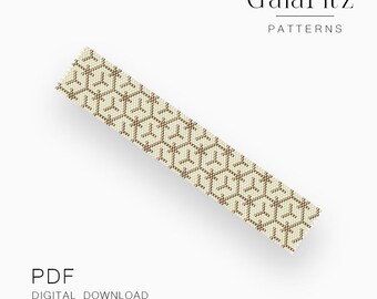 Golden Lattice Geometric Peyote Bracelet PDF - Even & Odd Count
