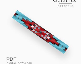 Southwest Geometric Loom Bracelet Pattern PDF, Tribal Seed Bead Design (Digital Download)