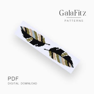Boho Feather Loom Bracelet Pattern, Earth Tone Beaded Design with Tribal Style, Minimalist DIY Jewelry Project PDF