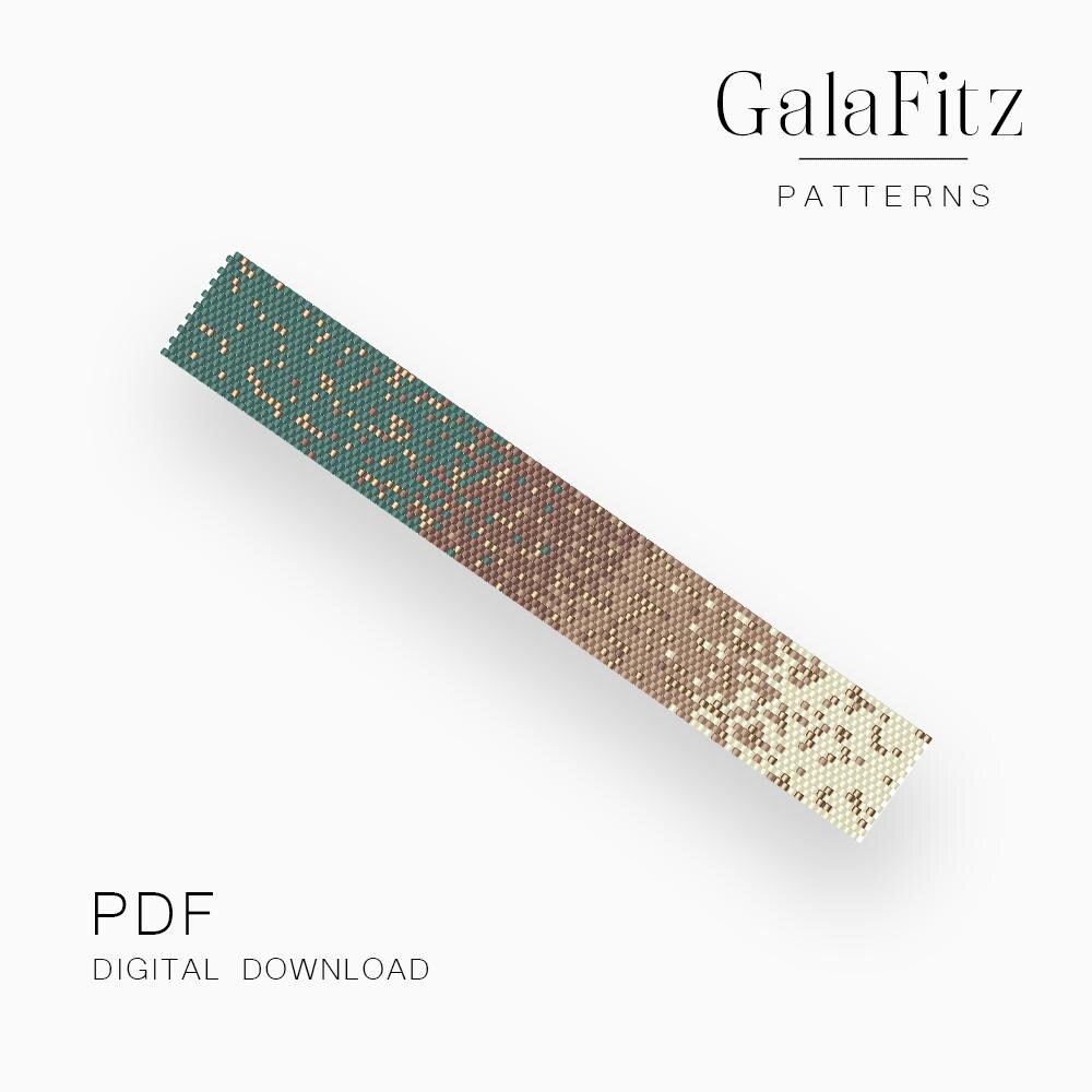 Earth Tone Gradient Peyote Bracelet Pattern, Speckled Green to Beige ...