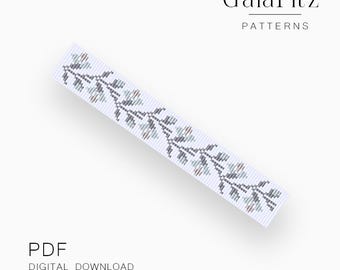 Könnte beinhalten: Ein weißes rechteckiges Muster mit einem floralen Design in Blau-, Grau- und Grüntönen. Der Text "GalaFitz PATTERNS" steht oben und "PDF DIGITAL DOWNLOAD" unten.