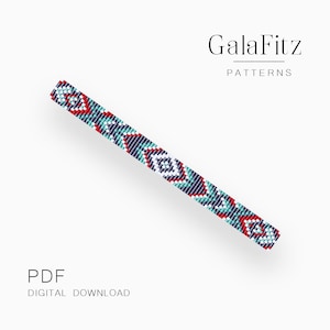 Indian tribal bead loom pattern, Native geometric ornament bead loom bracelet making pattern, PDF instant download /BL0159/