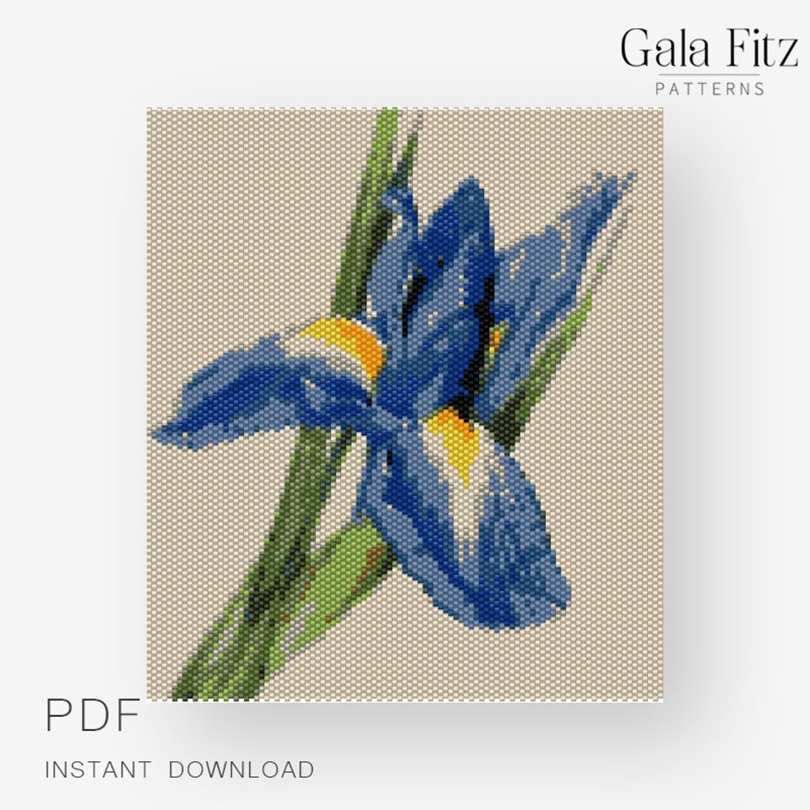 Beaded Tapestry Pattern Iris Flower Bead Loom and Peyote Etsy