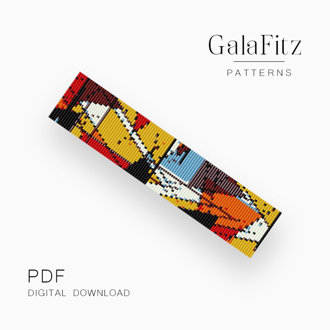 Colored Broken Glass Abstract Bead Loom Pattern, Miyuki Beading Loom ...