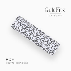 Beaded lace odd and even count peyote bracelet making pattern, Instant download /P0503/