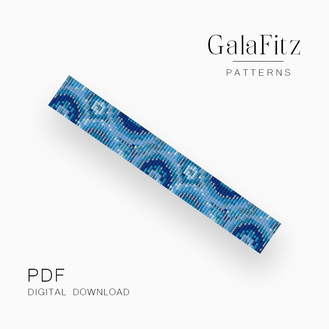 ブルーサークルルームブレスレットパターンPDF、オーシャンリップルビーズデザイン/BL0175/ - Etsy 日本