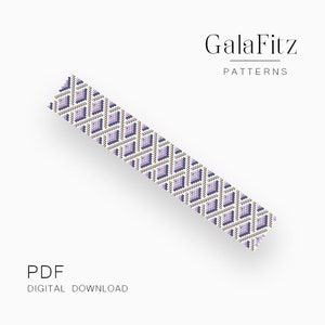 Chic weaving peyote bracelet pattern, Geometric even and odd count peyote stitch pattern, Art Deco Miyuki bracelet, Instant download /P0834/