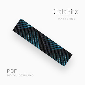 May include: A black and teal beaded pattern, possibly for a bracelet or strap, with a geometric design. The GalaFitz Patterns logo is at the top, and the words "PDF DIGITAL DOWNLOAD" are at the bottom.