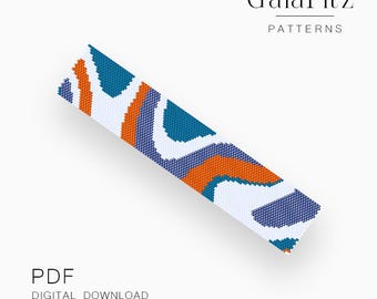 Abstract Peyote Bracelet Pattern PDF, Modern Geometric Seed Bead Cuff - Even & Odd Count