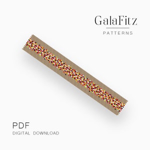 Variegated abstraction even count peyote pattern, Golden ombre to colored peyote bracelet making pattern, Instant download /P0818/