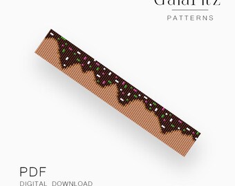 Chocolate Glaze Loom Bracelet Pattern, Dessert Drip Beading Design (PDF Download)