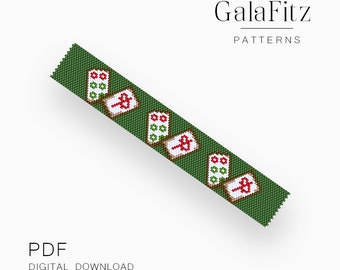 Peyote pattern, Mahjong tiles even and odd count peyote pattern for beaded bracelet making, Instant download /P0431/