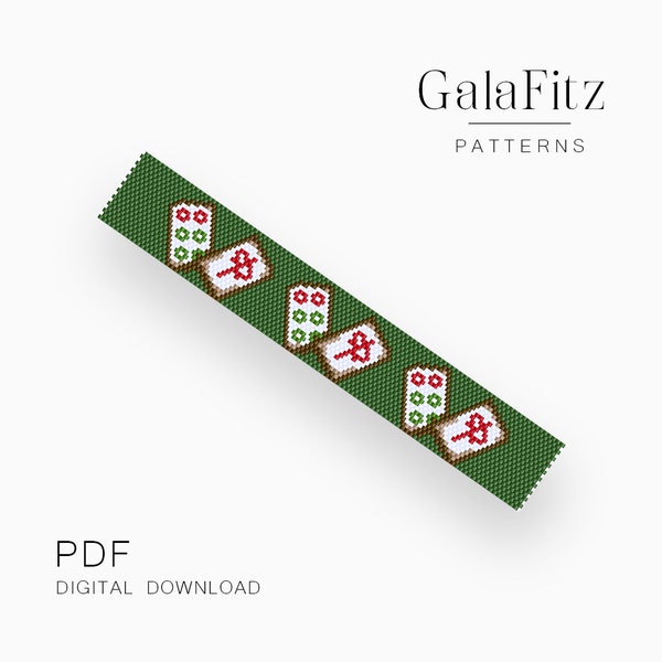 Peyote pattern, Mahjong tiles even/odd count peyote pattern for beaded bracelet making, Instant download /P0431/