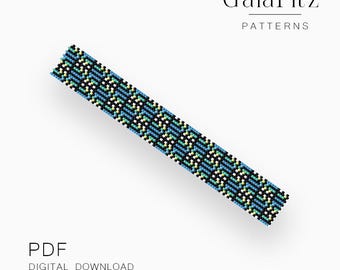 Abstraktes geometrisches Illusion Peyote Armband Muster - Gerade & Ungerade Zählung