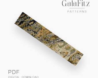 Desert Stone Peyote Bracelet Pattern PDF, Natural Agate Inspired Beading Design - Even & Odd Count