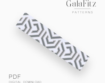 Geometric Loom Bracelet Pattern, Interlocking Angles Seed Bead Design (PDF Download)