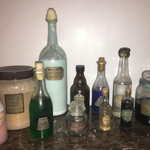 Wizard * themed party decor Halloween decorations Potions bottles