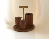 Backman brothers teak condiment set