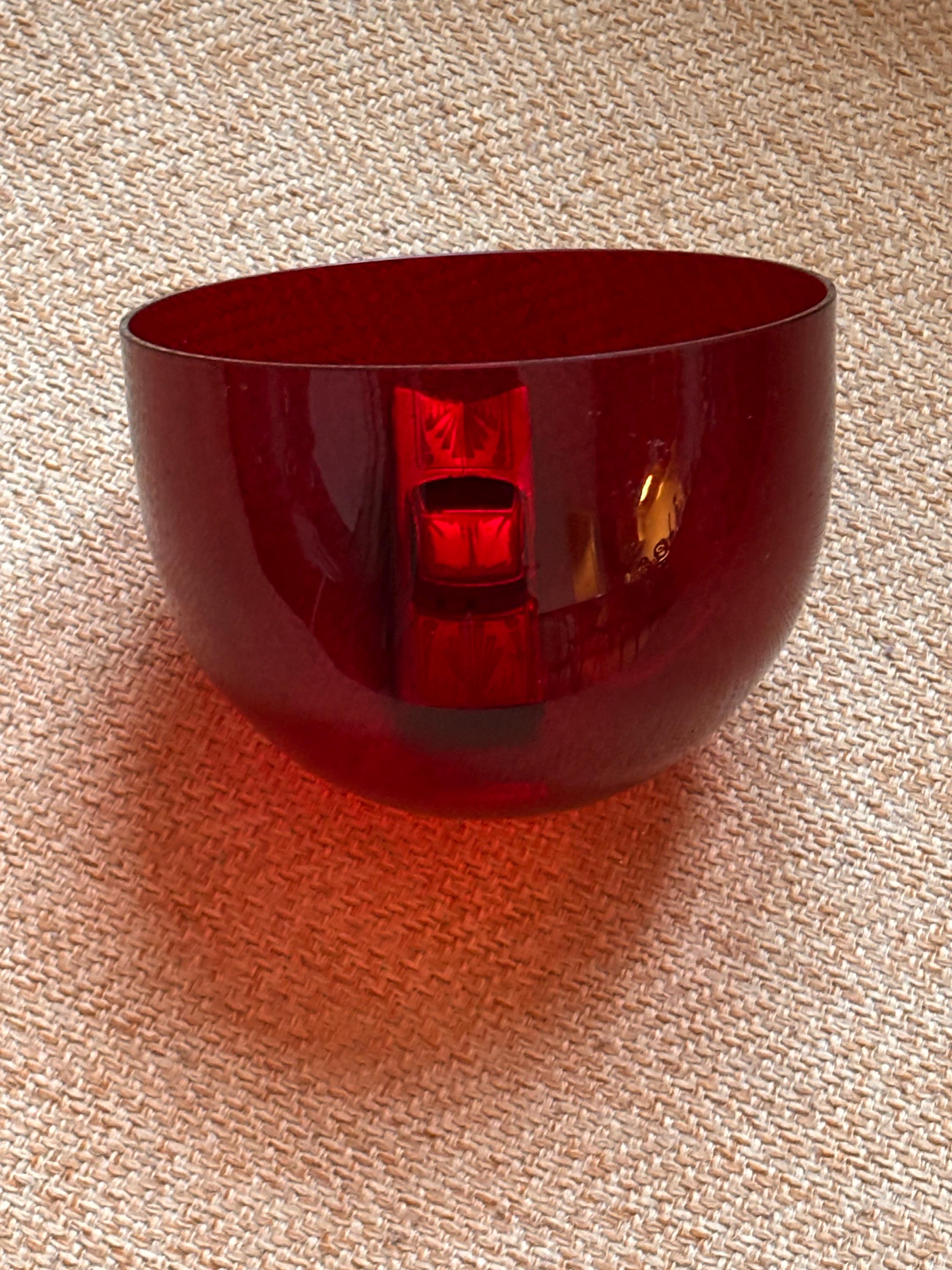 Kaj Franck Ruby Red Glass Bowl 1329 Nuutajärvi Finland - Etsy