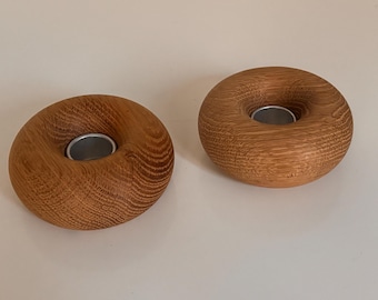 Wood donut candleholder Laura Väre set of II