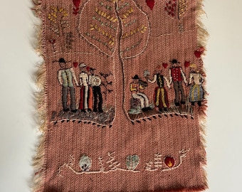 Wool folk art tapestry