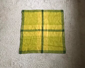Yellow green linen textile