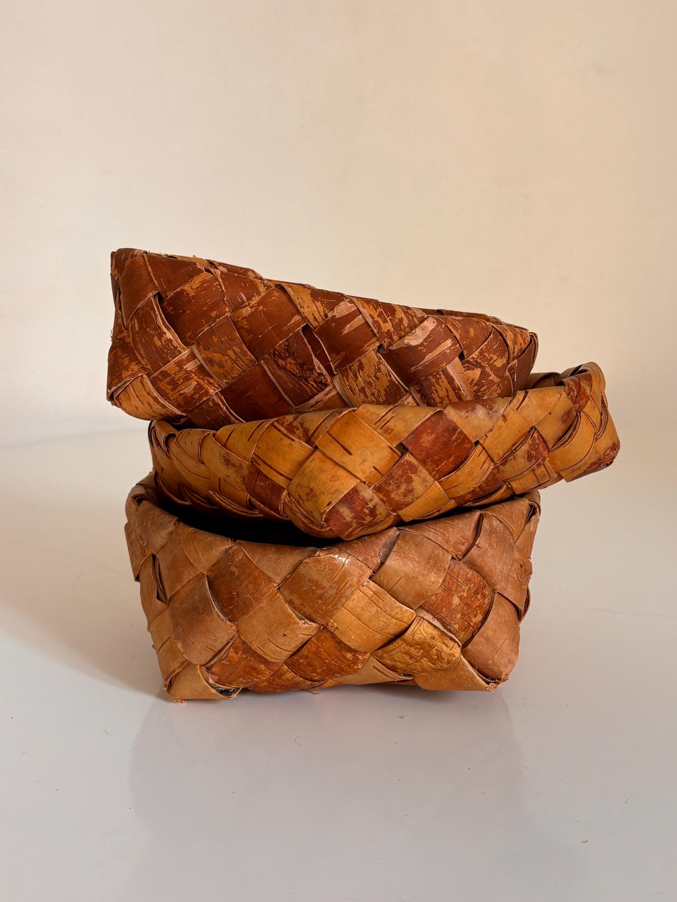 Collection of III Birch Bark Basket Finland - Etsy