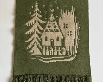 Doubleweave wool tapestry church
