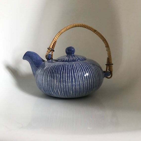 Kupittaan Savi Teapot Rattan Handle Etsy