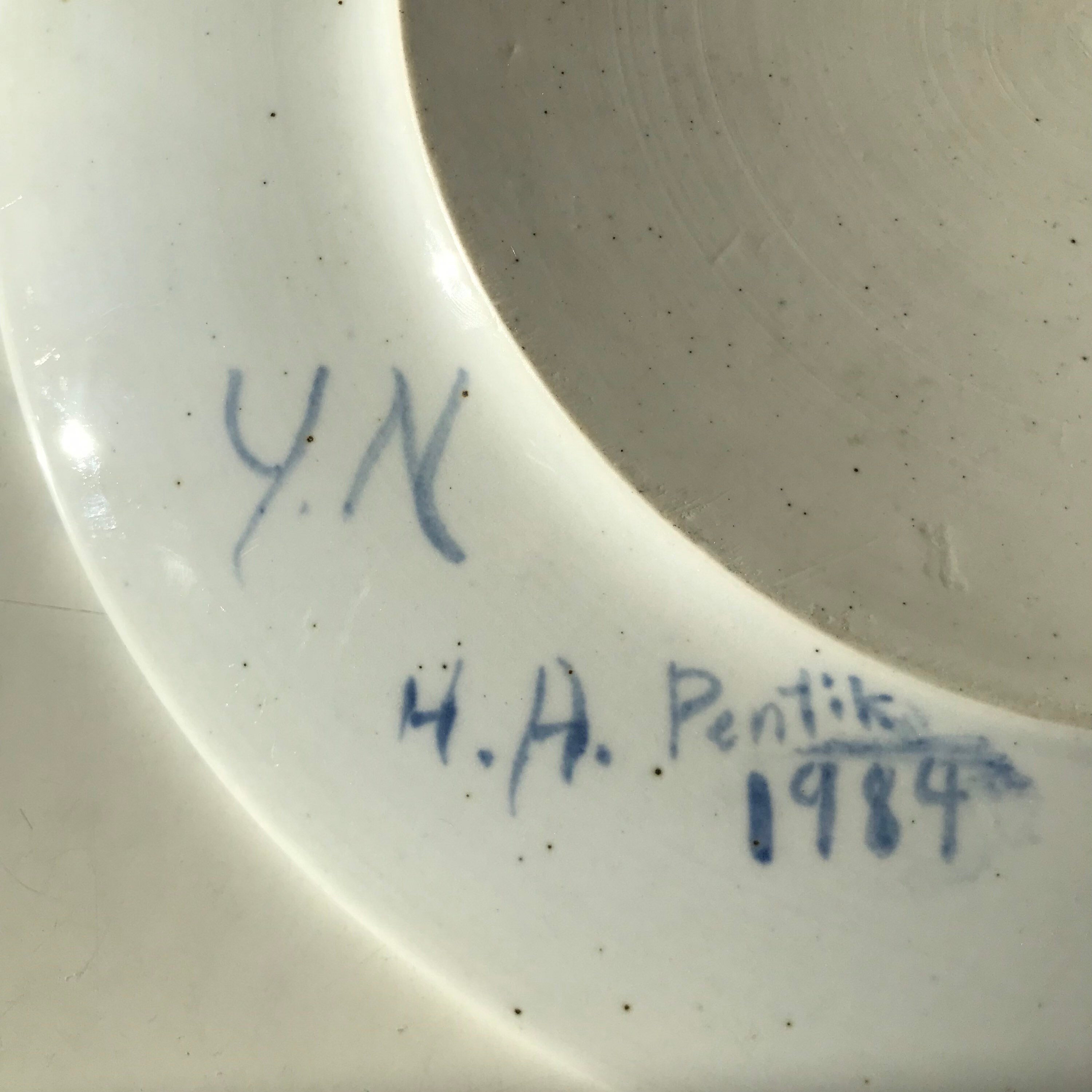 Henrik Allert Handpainted Ceramic Plate Man and Bird Pentik - Etsy