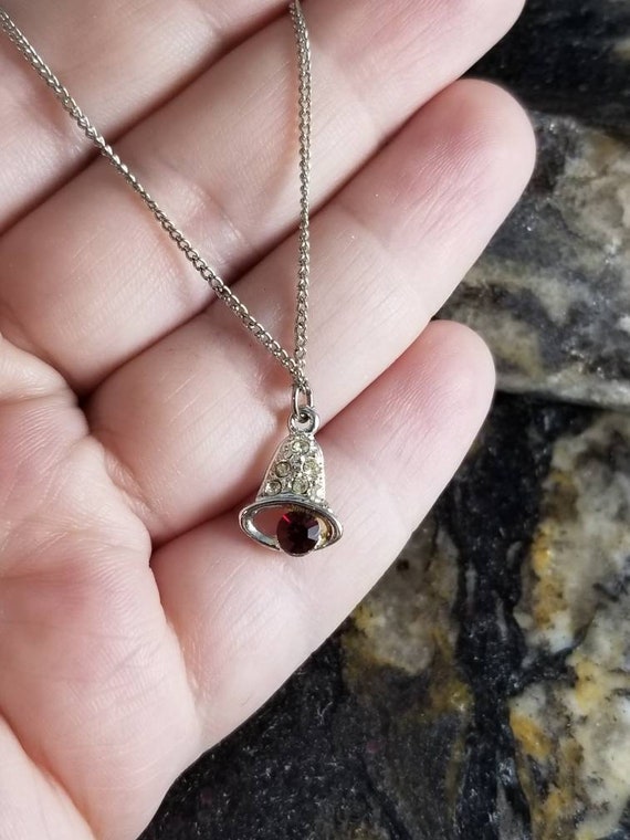 Christmas Bell with Ruby Rhinestone Necklace - image 2