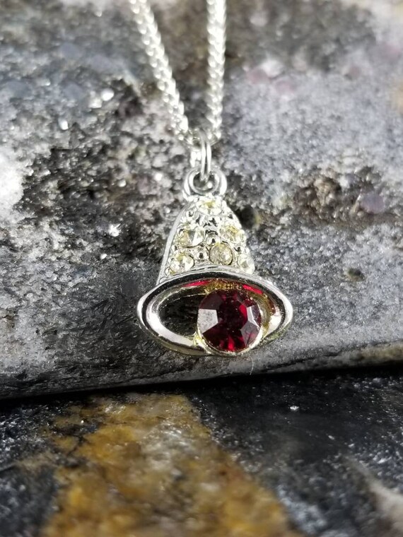 Christmas Bell with Ruby Rhinestone Necklace - image 1