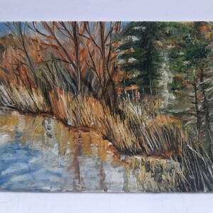 Hand Painted - Oil Painting - Along the Path at Fishtrap Creek - 4x6