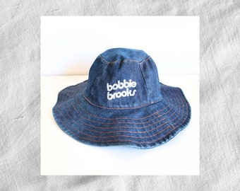Vintage 70s Bobbie Brooks Denim Bucket Hat, Retro Bucket Hat, Summer Hat, Vintage Streetwear, Vintage Accessories