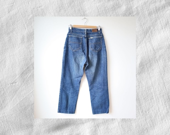Vintage L.L. Bean High Waisted Wide Leg Blue Jeans, High Rise Jeans, Vintage Denim, Wide Leg Jeans, Stonewash, 90s, Ankle Crop Jeans