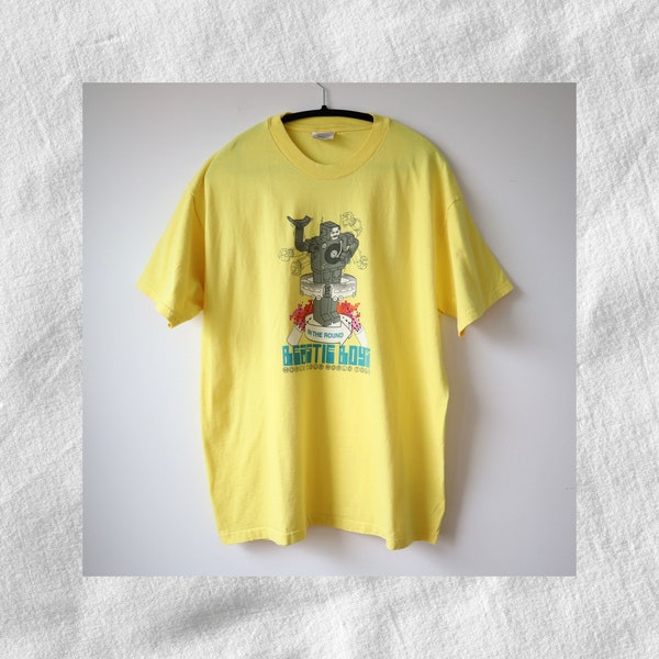 T-shirt Officiel The Beastie Boys - Logo Bande, Gris, 100% Coton, Taille XL, Produit Licencié