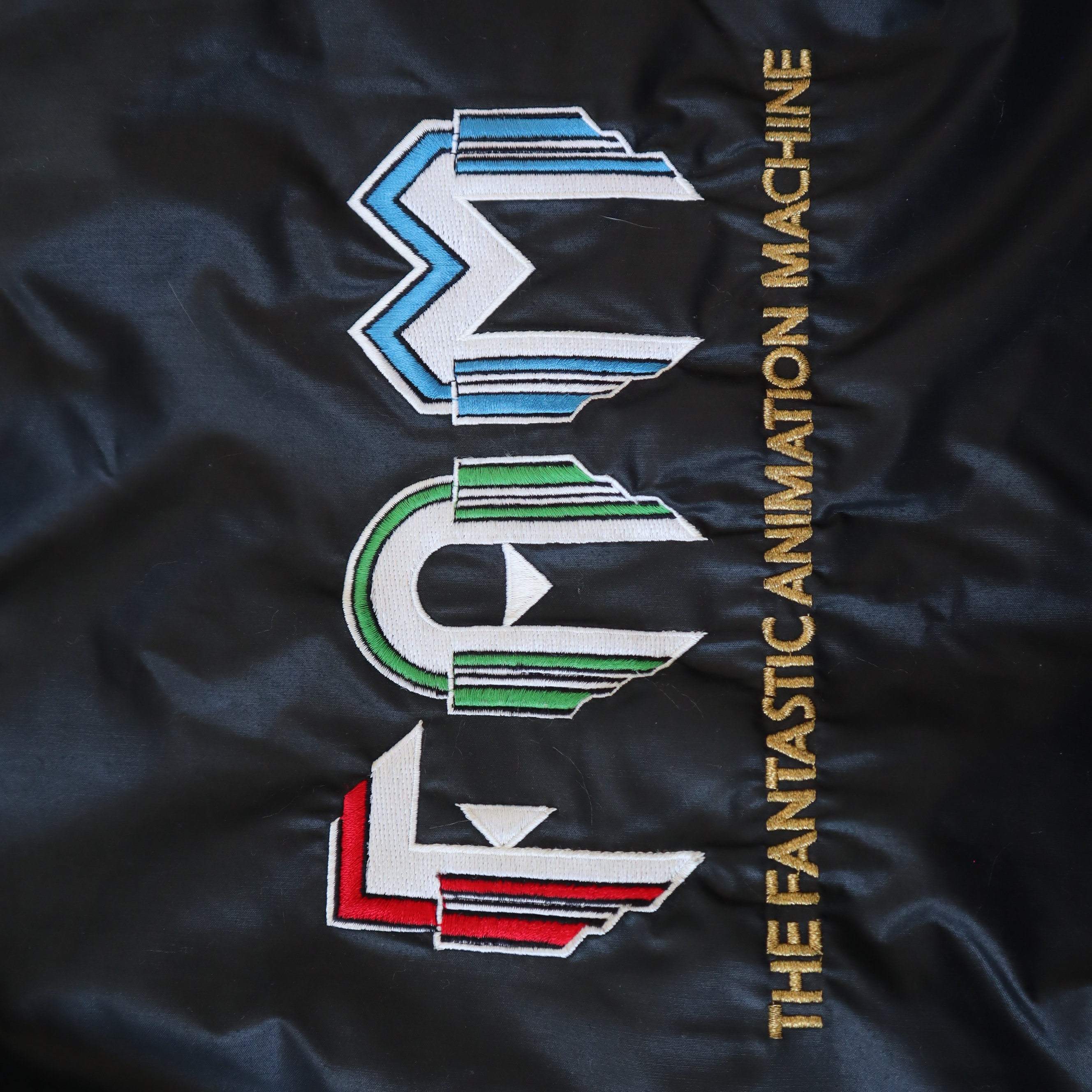 Vintage 90s Black Bomber Jacket With Retro Graphic
