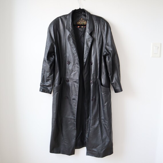 Charles klein top leather trench