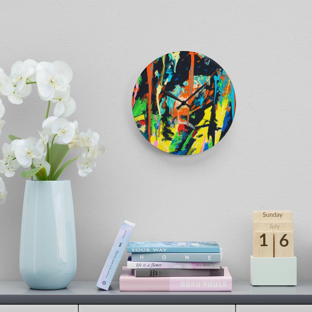 Eclectic Art Wall Clock, Unique Modern Home Decor, Abstract Design ...
