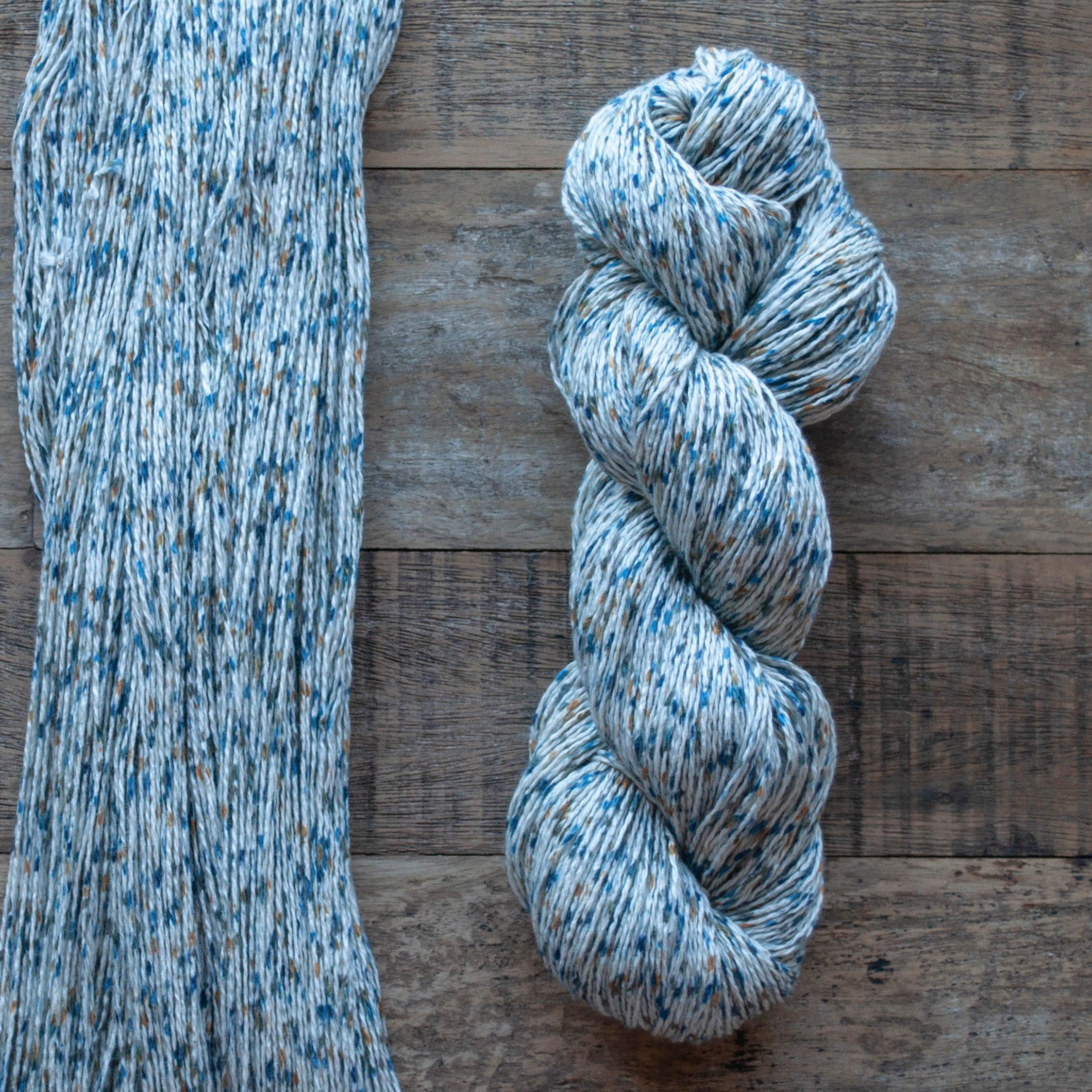 Blau und Gold gespenschtes Baumwollgarn Sportgewicht 2 ply | Etsy
