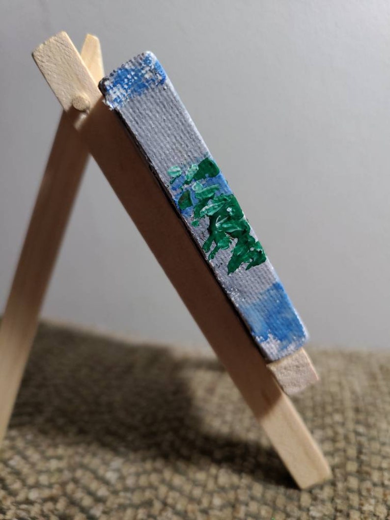 Miniature Gouache Painting with Easel After the Thunderstorm