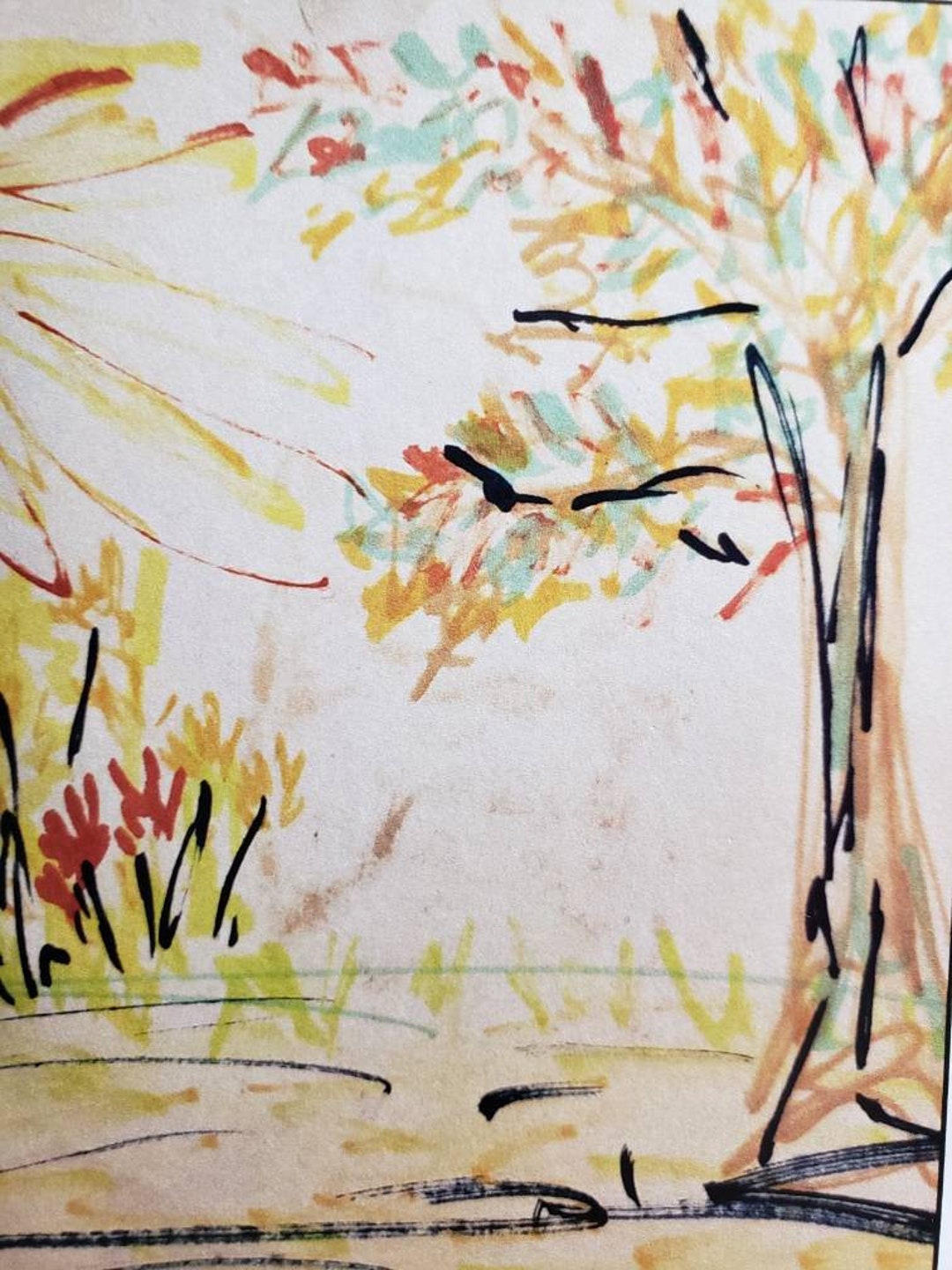 Fall Drawing (1 Blank Note Card With White Envelope) - Etsy