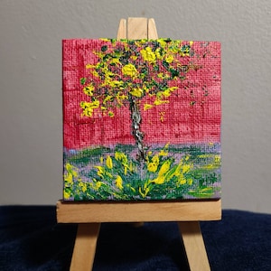 By the Brick Wall (Miniature Acrylic Painting with Easel)