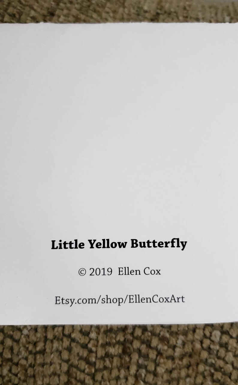 Little Yellow Butterfly (1 Blank Note Card With Envelope) - Etsy