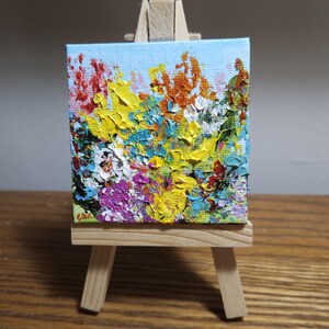 Colors of the Garden (Miniature Acrylic Painting with Easel)