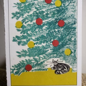 Curled under the Tree (Christmas Card Boxed Set of 10 cards with envelopes) (Heavier Card Stock)