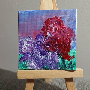 Iris Abstract (Miniature Acrylic Painting with Easel)