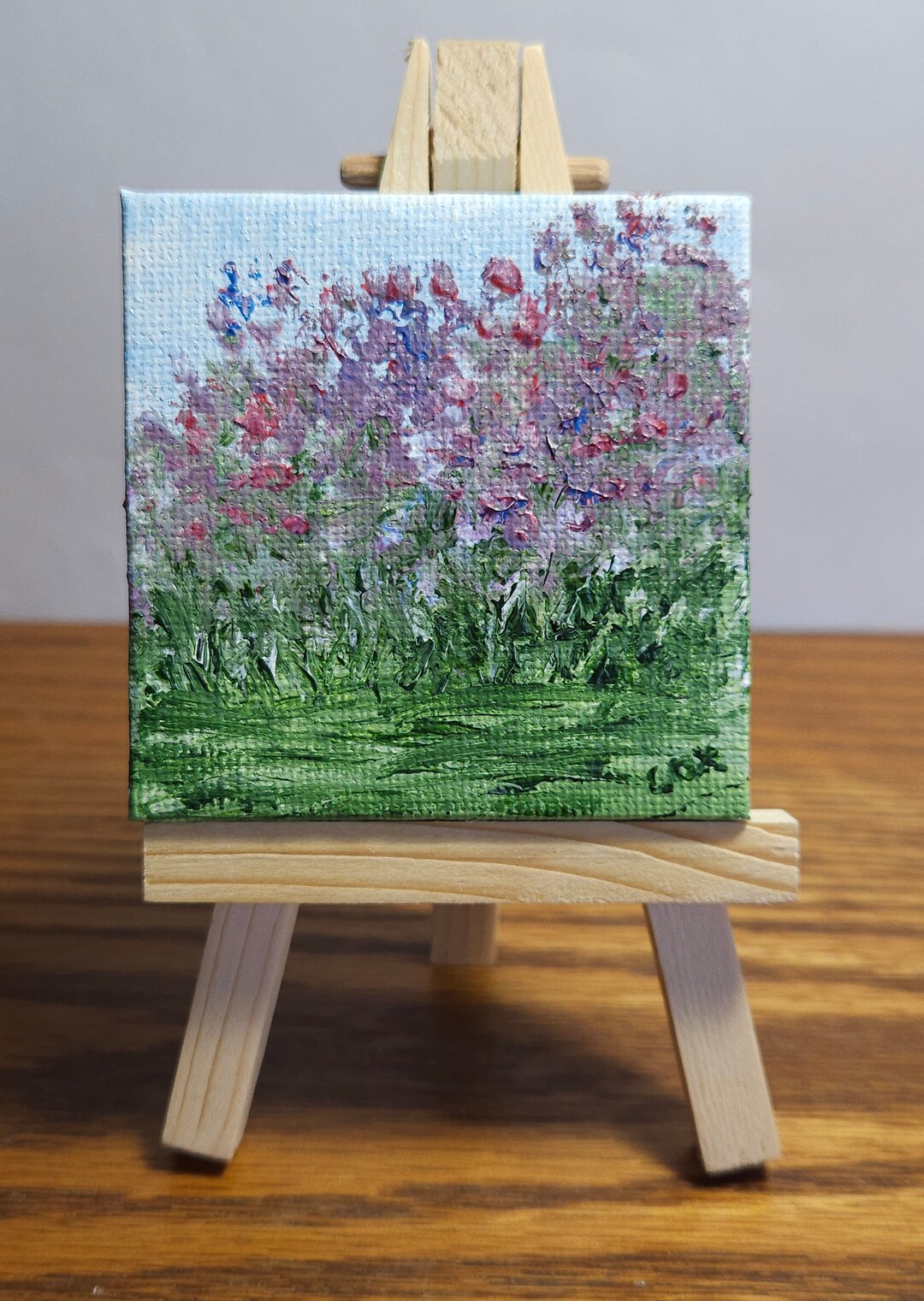 Late Fall Flowers miniature Acrylic Painting With Easel Etsy