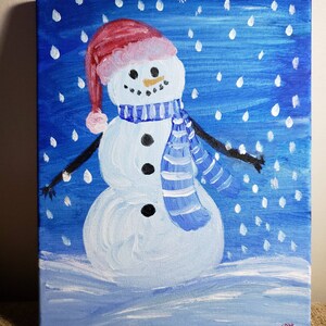 Rustic Snowman (Original Acrylic Painting)